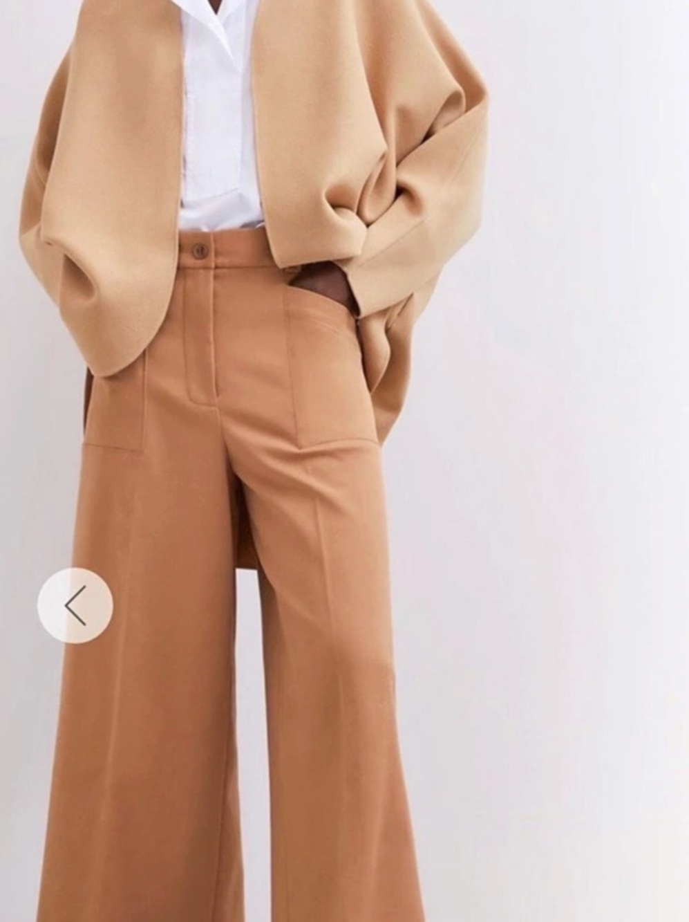 ADOLFO DOMINGUEZ Wide Leg Pants in Brown Size 38